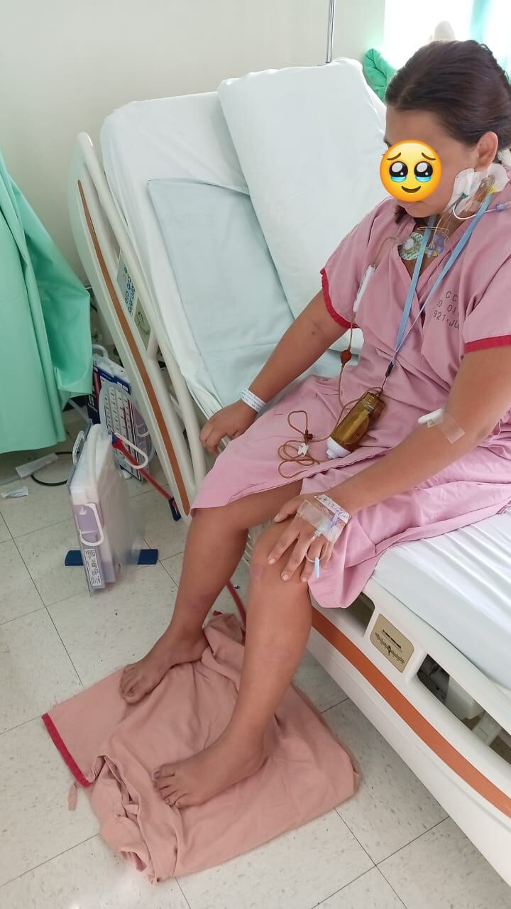 Joven mamá es atacada y le clavan varilla en el pecho. Foto cortesía Allison Jiménez.