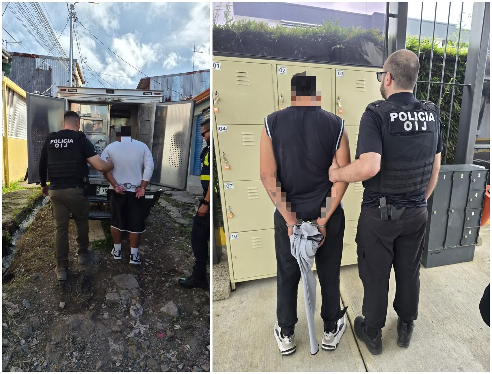Los sospechosos fueron detenidos por medio de cinco allanamientos en Pavas. Foto OIJ.