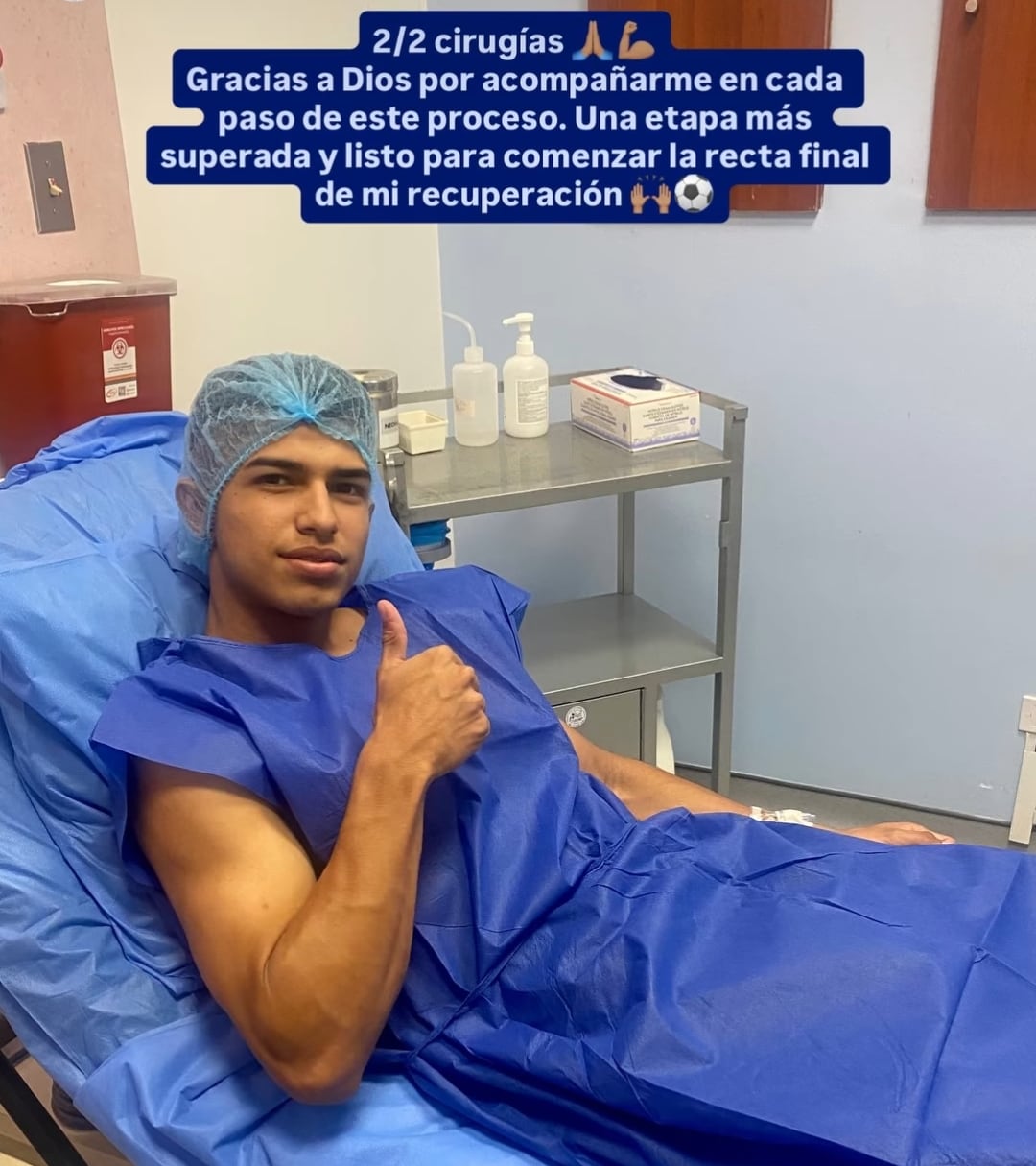 Isaac Badilla publicó foto en medio de su recuperación.