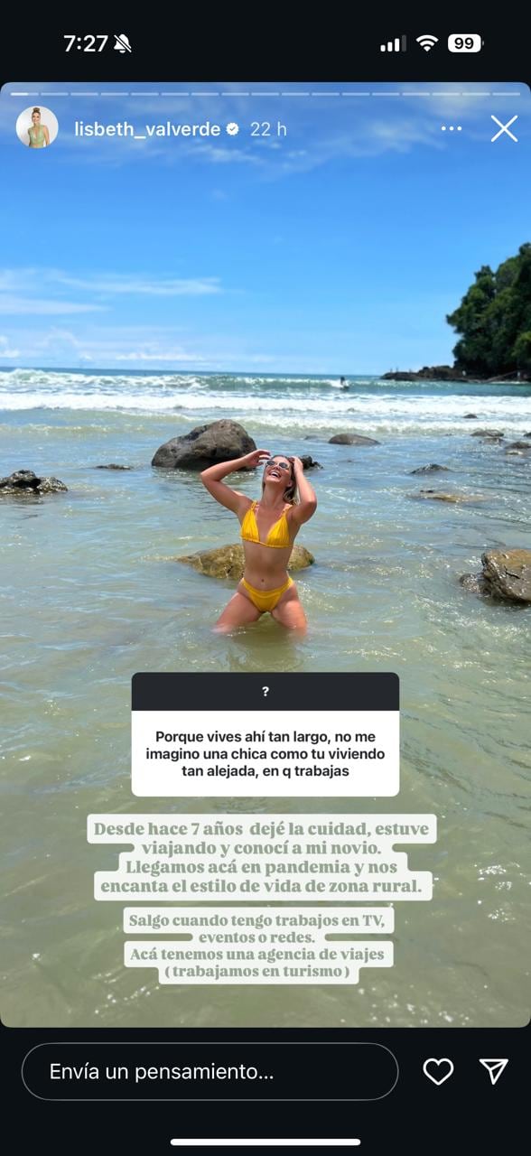 Esto lo compartió Lisbeth Valverde en sus redes sociales.