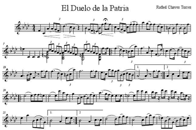 Rafael Chaves Torres nació en la Puebla, hoy llamada la Dolorosa, en San José, un 8 de febrero de 1843. Empezó sus estudios musicales, desde niño, con la banda Militar de San José. Compuso la marcha fúnebre "El duelo de la patria".