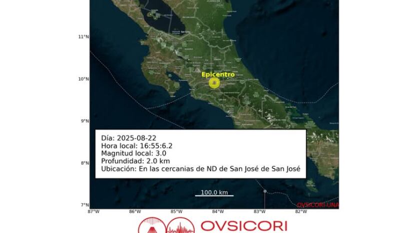 Temblor en San José