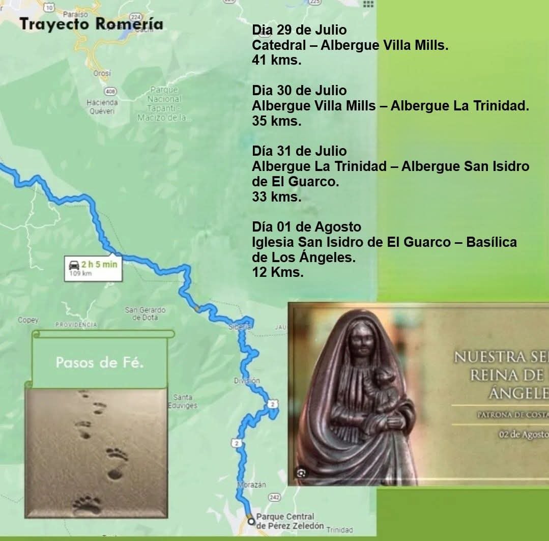 A Ivannia Blanco la Negrita le reveló que su misión ya no era caminar de Pérez Zeledón hasta Cartago, sino ayudar a que los romeros a cumplan completamente su romería