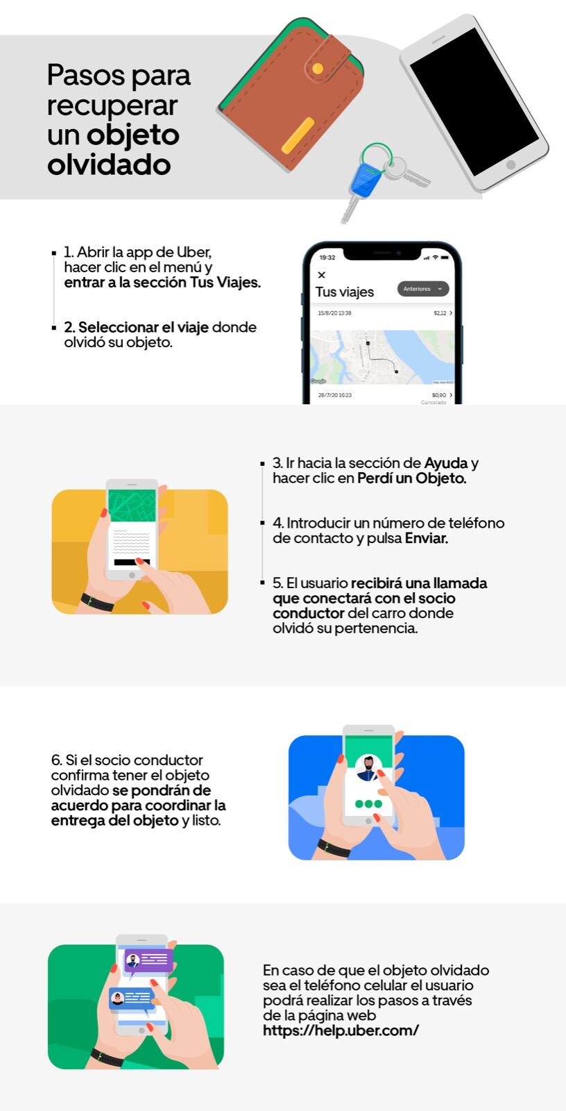 Estos son los pasos que debe seguir para recuperar sus objetos olvidados en un Uber