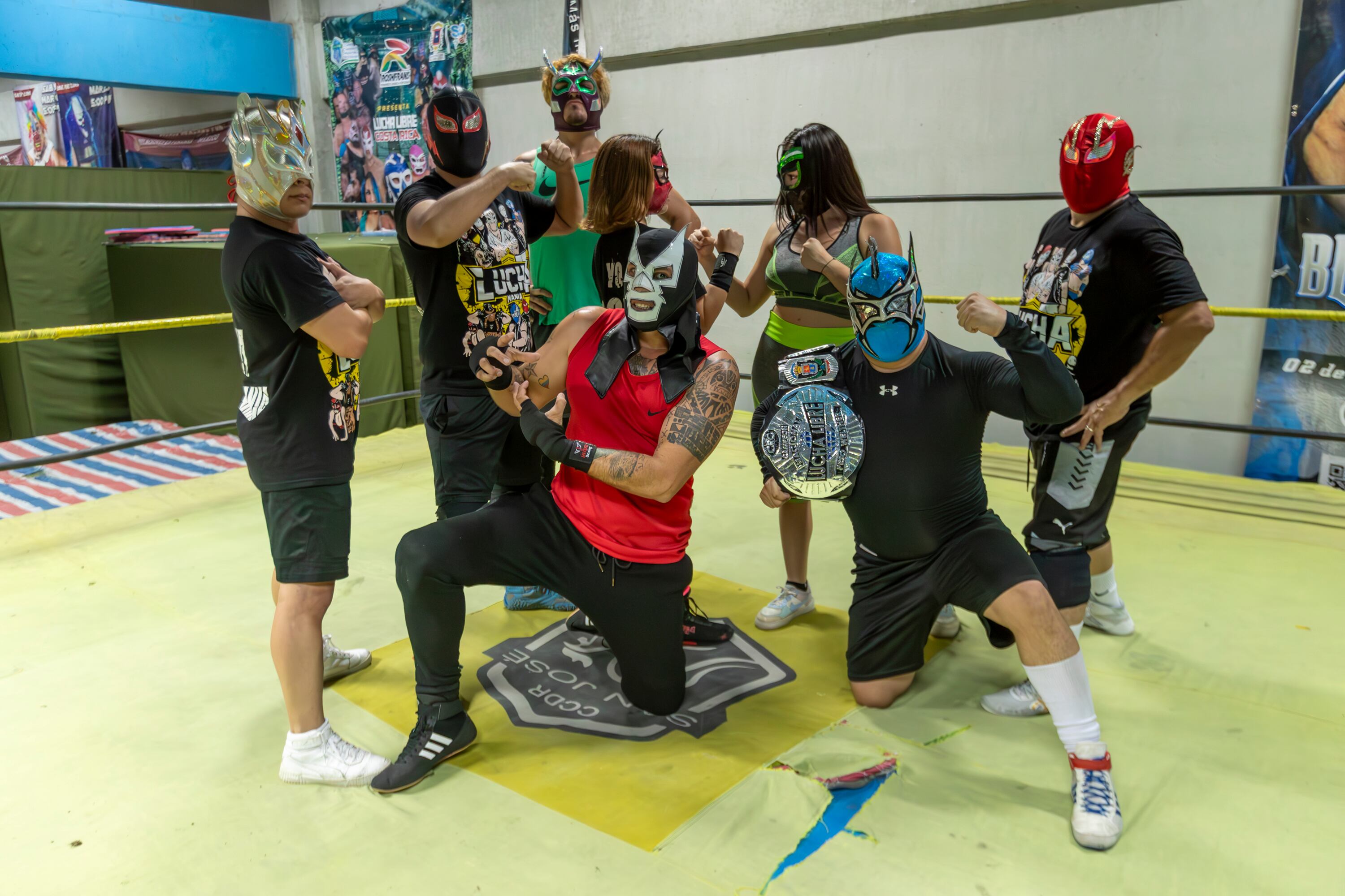 24/11/2023, San José, Hatillo, BN Arena, clase de lucha libre junto con los peleadores Pegaso, Godspeed, Estoyco, Sauron, Xs, Kitana, Flas Junior, Intocable y la visita de una luchadora de alemania, Miss Kath.
