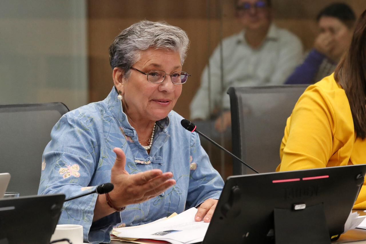 08/04/2024 Asamblea Legislativa. Anna Katharina Müller, ministra de Educación, fue cuestionada por los diputados de la Comisión de Heredia de la Asamblea Legislativa por la venta del Teatro Arnoldo Herrera del Conservatorio del Castella. Foto: John Durán