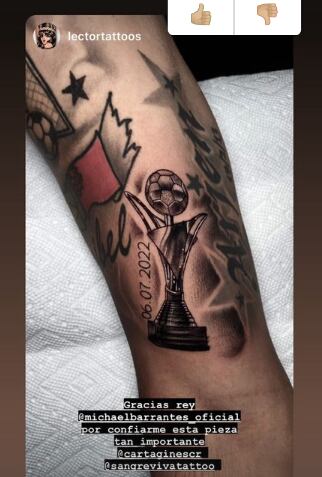 Michael Barrantes, tatuaje, cartaginés