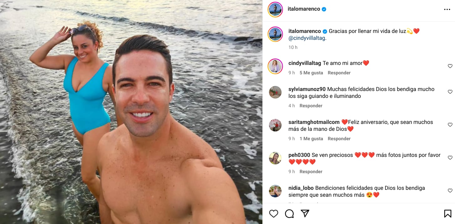 Ítalo Marenco y su esposa Cindy Villalta son muy reservados de su vida privada, pero este jueves hicieron una excepción y derrocharon su amor en público por un motivo muy importante para ellos.