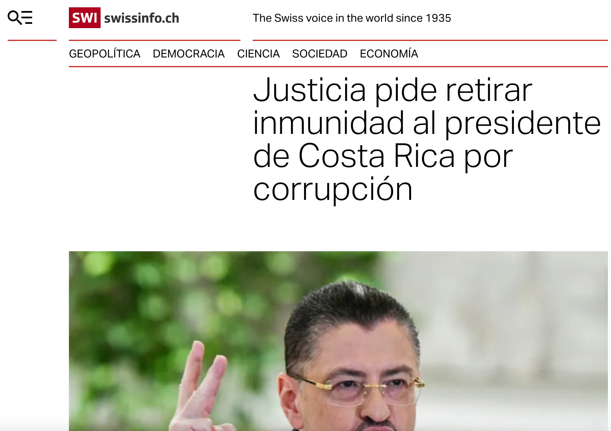 La noticia de la inmunidad de Chaves llegó hasta Suiza.