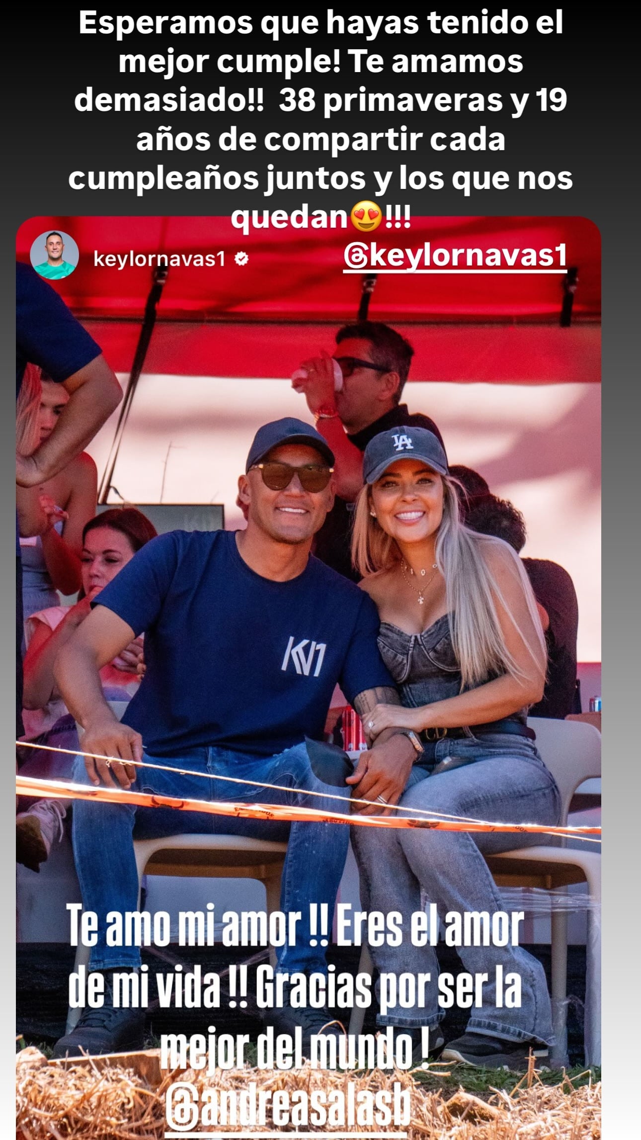 Andrea Salas y Keylor Navas