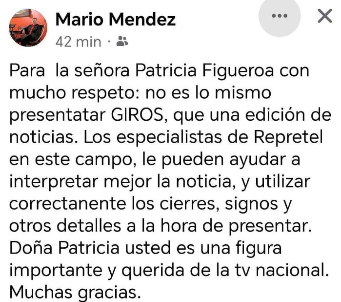 Patricia Figueroa
Noticias Repretel