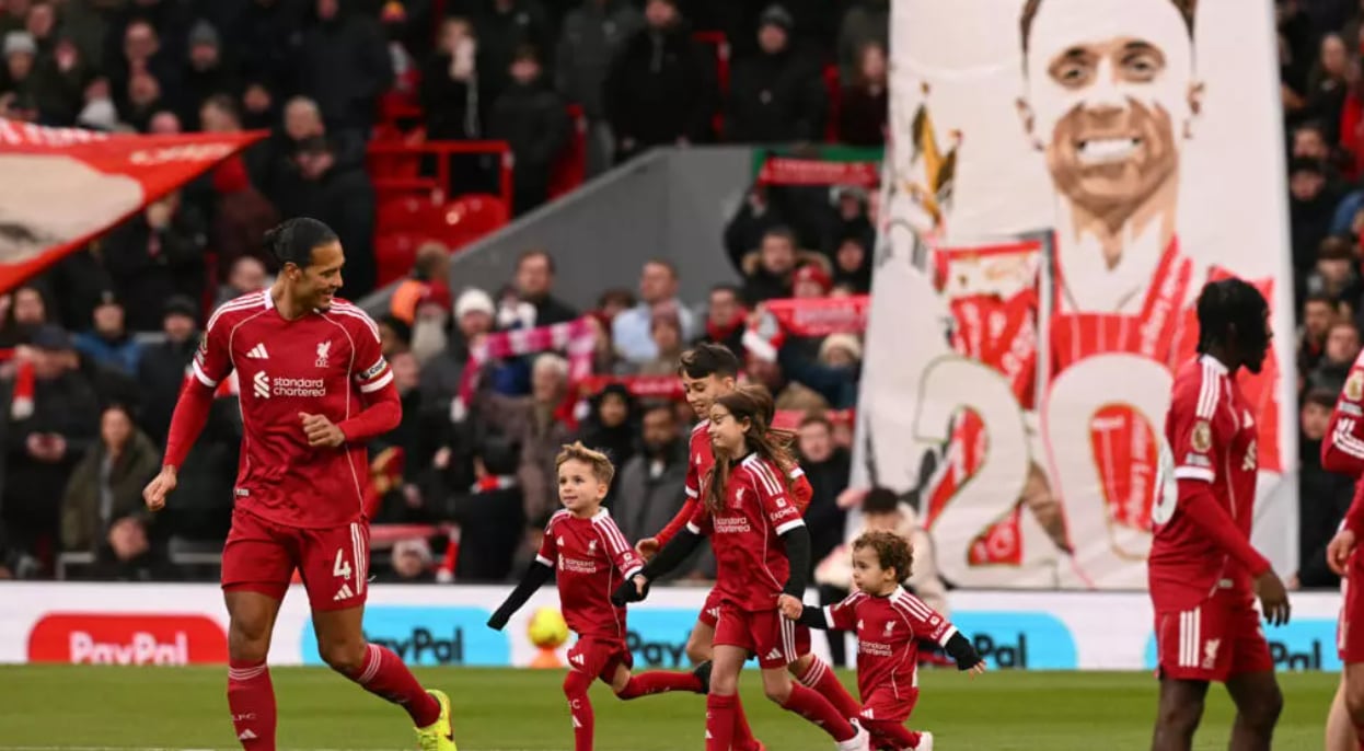 El Liverpool realizó un sentido homenaje a Diogo Jota