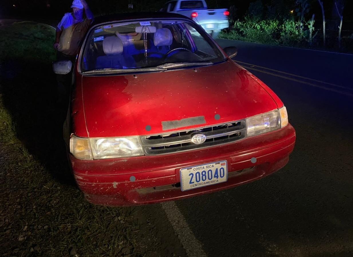 Este es el carro al que se subieron los supuestos secuestradores. Reíner Montero.