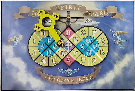 . Amazon tiene a la venta, en unos 17 mil colones (32 mil colones puesta ya en Tiquicia), un particular juego de mesa, la “Ouija Cristiana” y el mismo juego explica que es para “comunicarse directamente con Jesucristo”