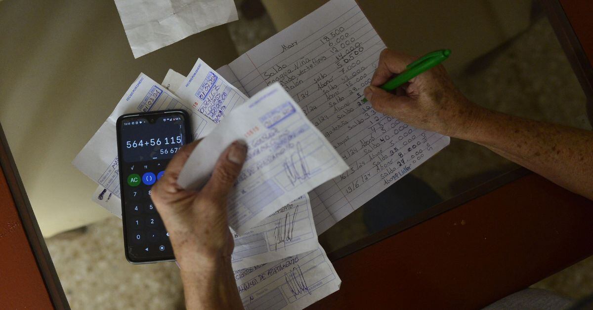 En la imagen una persona calculando gastos
