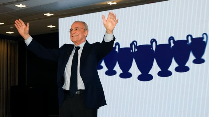 Florentino Pérez fue reelecto como presidente del Real Madrid.