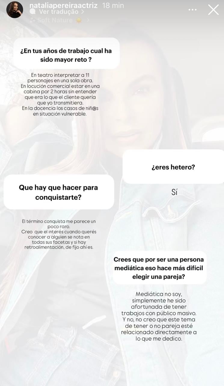 La reconocida actriz Natalia Pereira hizo una serie de revelaciones sobre ella tras varias preguntas que le hicieron y entre las cosas que habló estuvo el tema de su orientación sexual.
