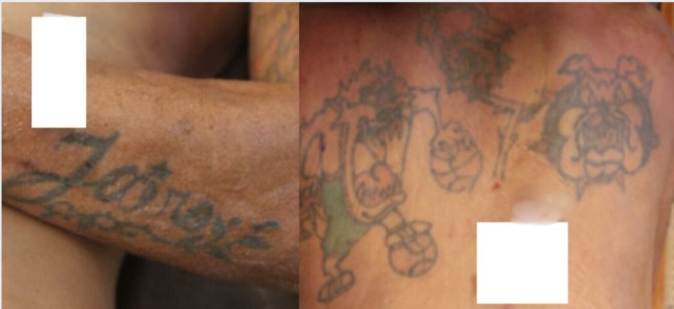 El fallecido tenía varios tatuajes en su cuerpo, él fue encontrado en Curridabat