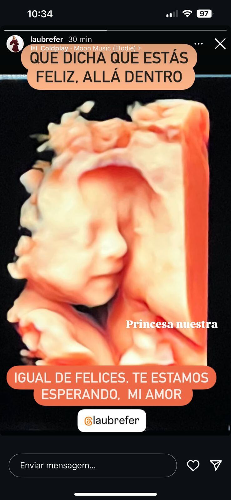 Sol, hija de Laura Brenes y Jorge Martínez