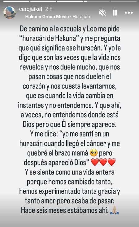 Carolina Jaikel contó cuál ha sido el "huracán" que más asustó a uno de sus hijos.
