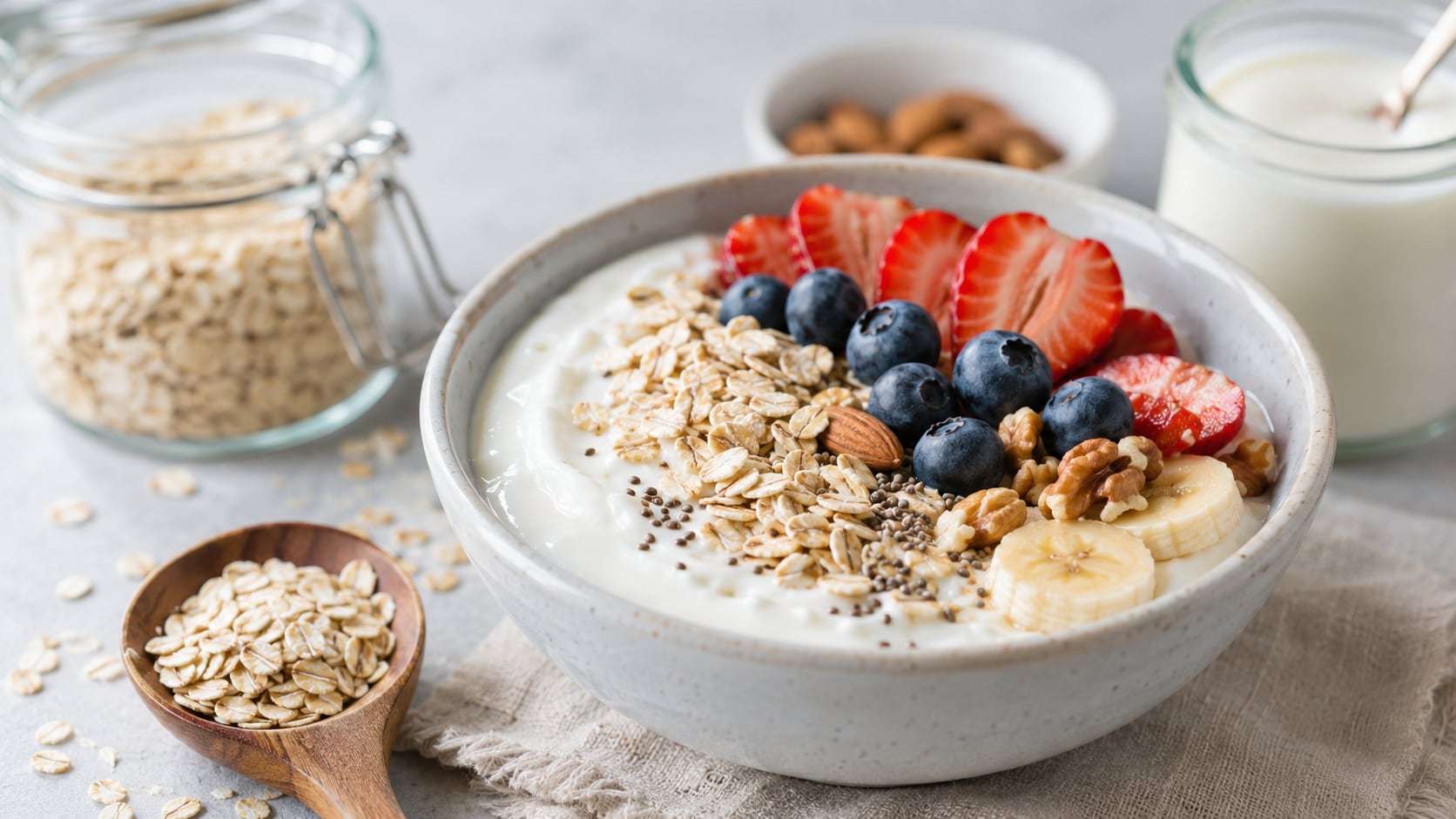 Especialistas destacan que desayunar yogur griego con avena favorece la digestión y puede contribuir a la salud cardiovascular.