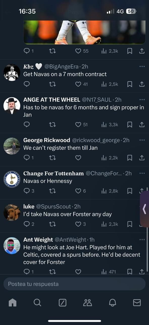 Aficionados del Tottenham Hotspur piden la contratación de Keylor Navas.