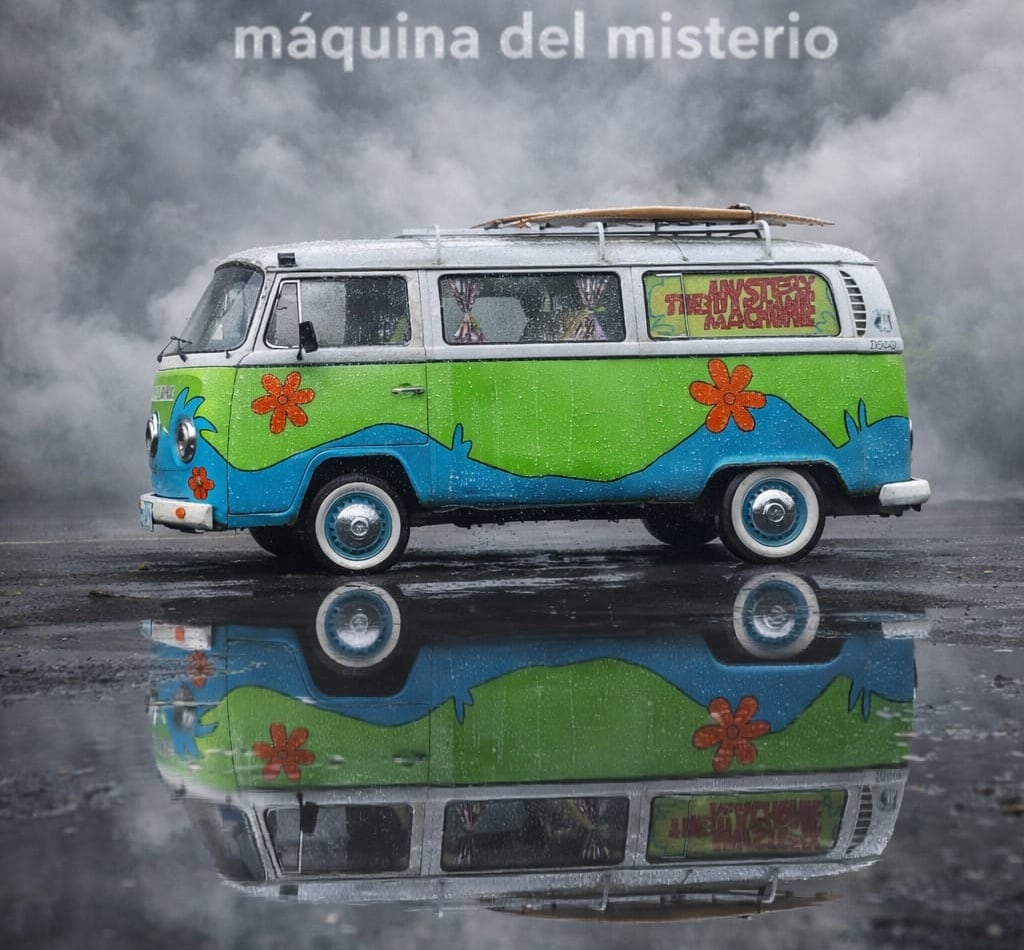 El guapileño Johan Quesada Quirós transformó en La Máquina del Misterio de la fábula Scooby Doo una Volkswagen Combi de 1971 con pintura hecha por él mismo y la usa todos los días para ir a trabajar.