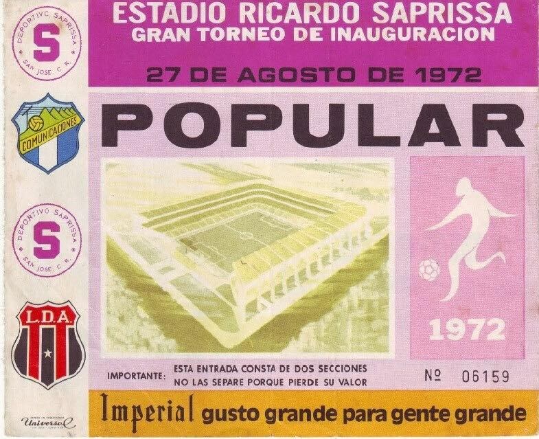 Estadio Ricardo Saprissa, inauguración