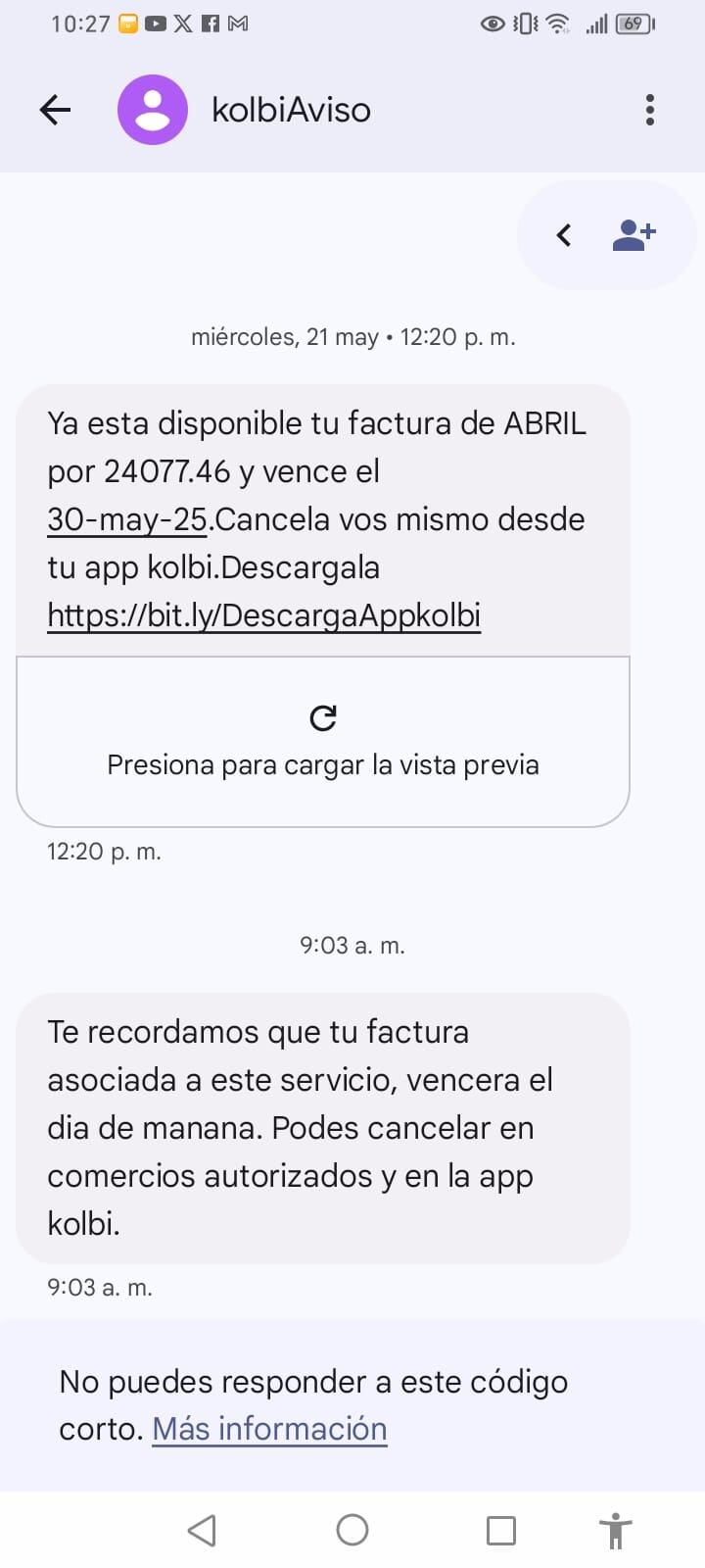 Kölbi-ICR vuelve a permitir que me hagan cobros, de mensajería de texto, que no autoricé de aproximadamente ₡295 diarios, por segunda vez en menos de 3 años.