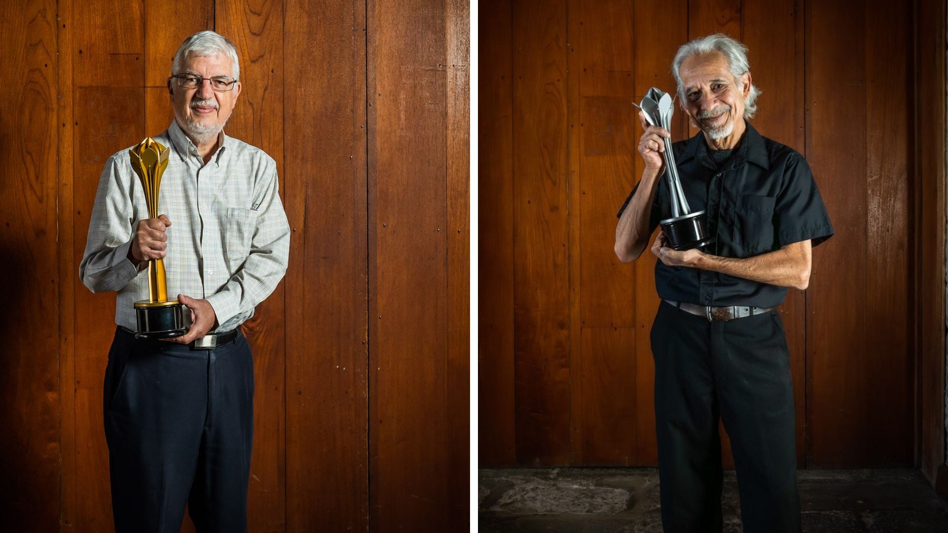 José María Gutiérrez (izq) y Carlos Alvarado Andrés (der) fueron los ganadores de los Premios Nacionales Magón y Ricardo Fernández Guardia, respectivamente, en el 2022.