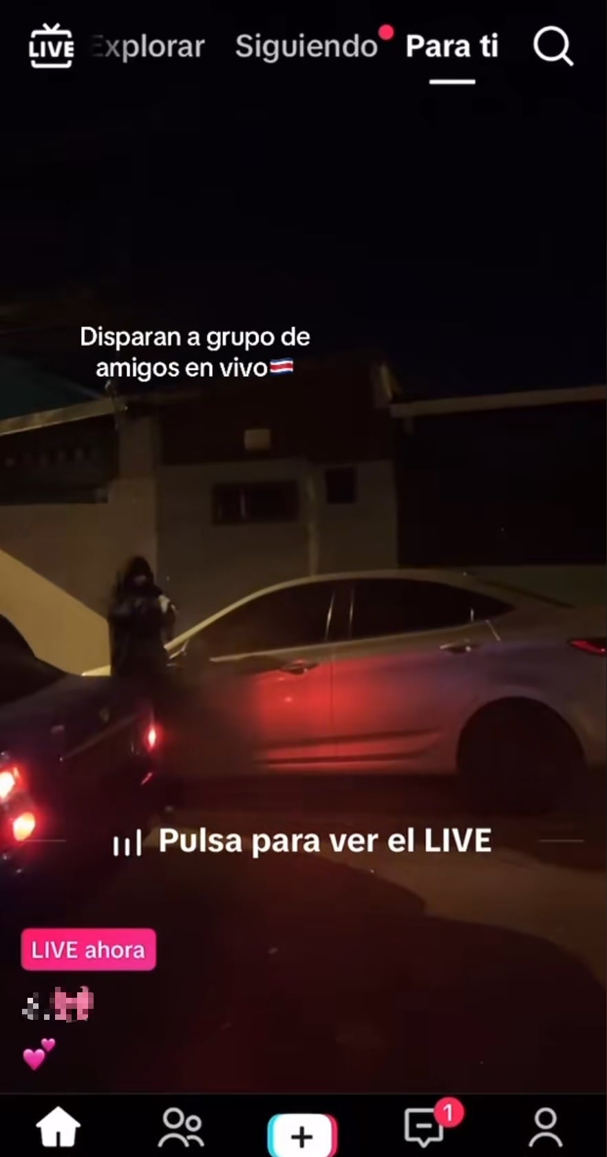 Una transmisión en vivo de Tiktok captó el momento del ataque. Captura de Tiktok.