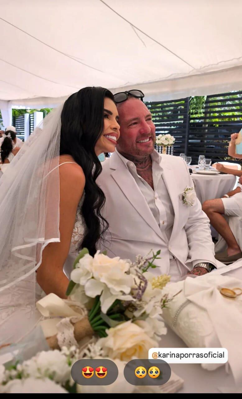 karina Porras y esposo