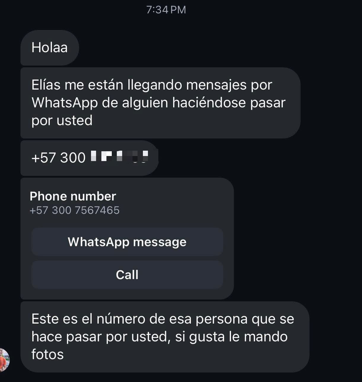 Elías Alvarado alertó a sus seguidores luego de descubrir que una persona estaría utilizando su identidad para contactar gente por WhatsApp.