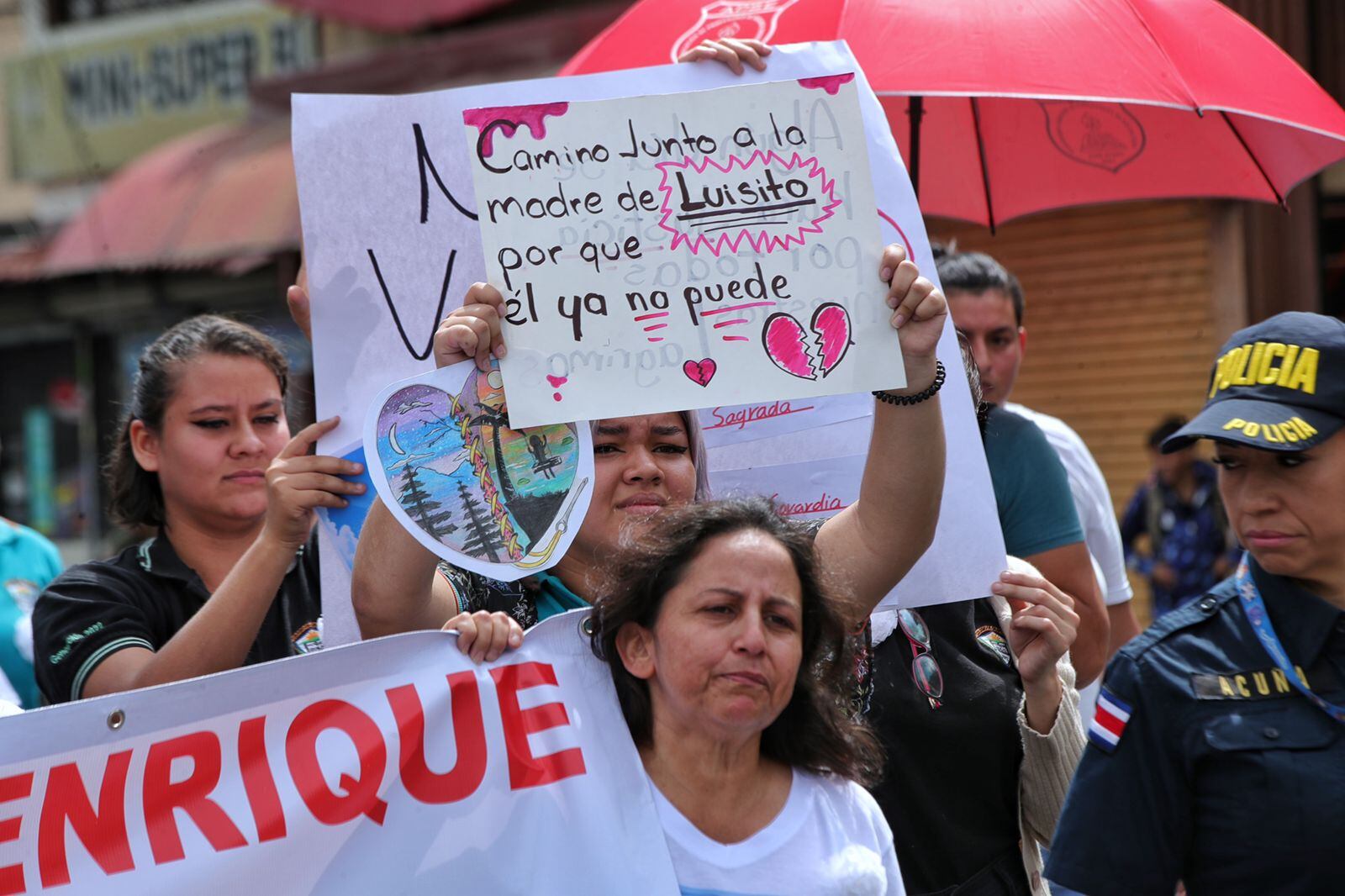 Marcha exigiendo justicia por homicidio de Luis Enrique Méndez. Fotos John Durán.