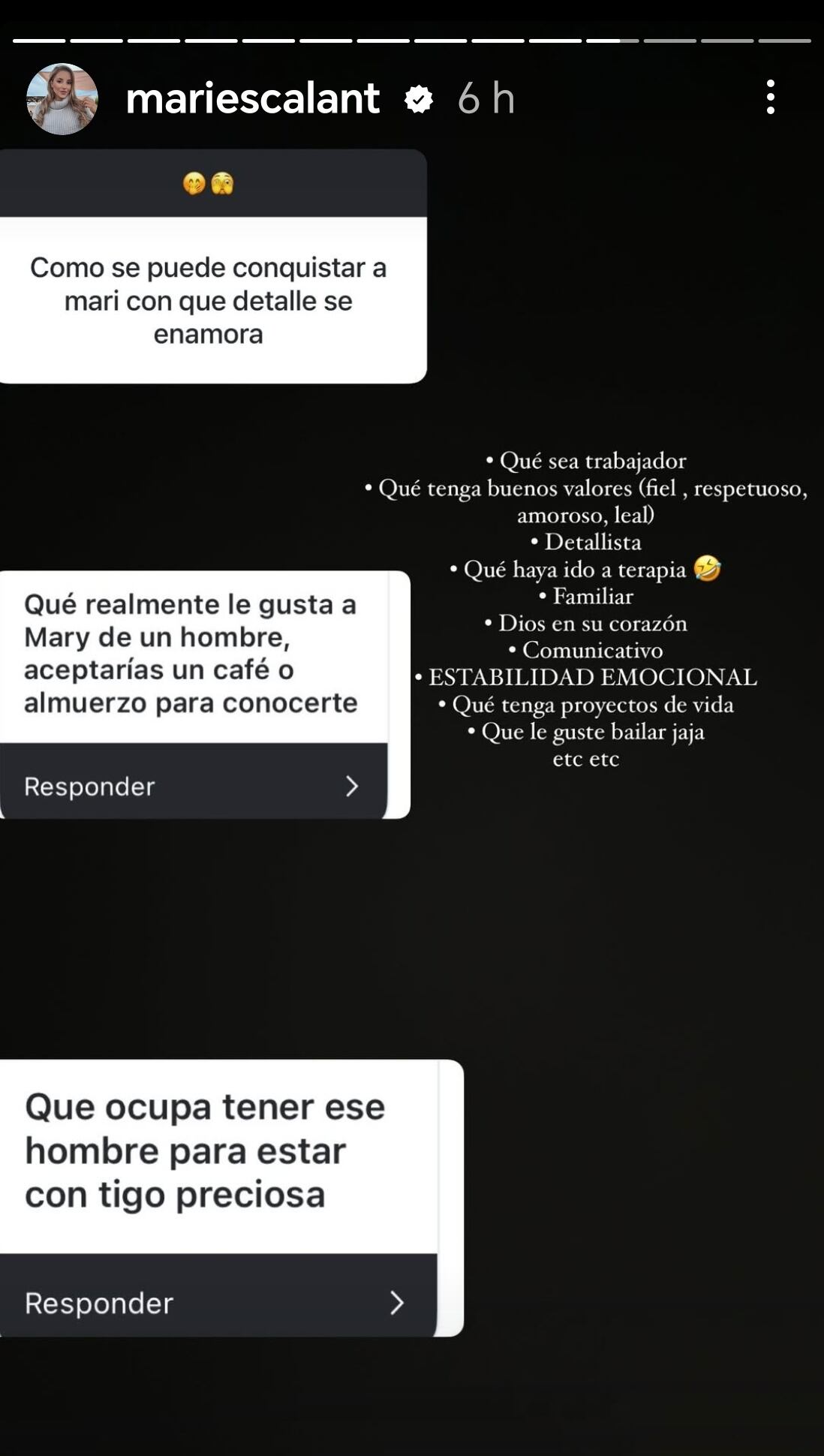 Mary Escalante es algo exigente en cosas del amor.