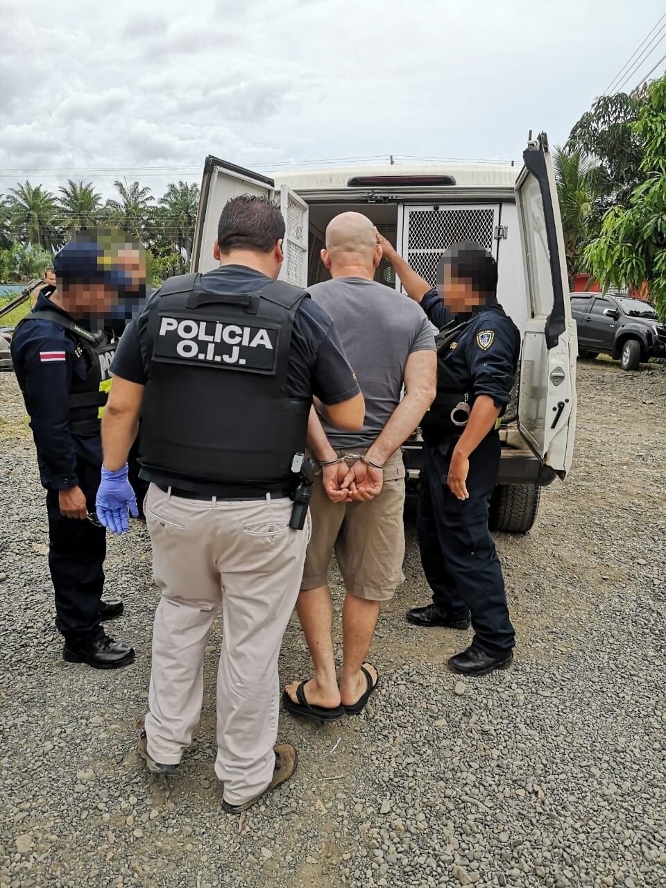Detienen en Parrita a hombre sospechoso de amenazar de muerte a un funcionario público. Foto OIJ.