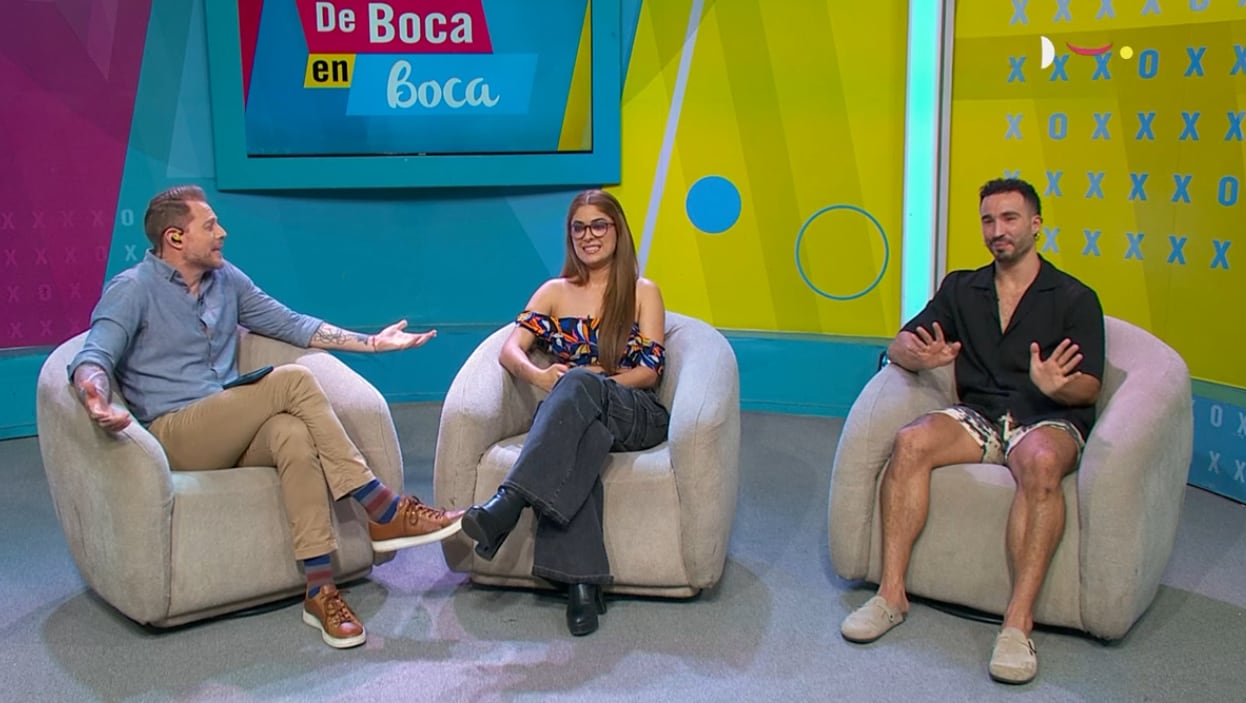Majo Ulate junto a Mauricio Hoffmann en De boca en boca