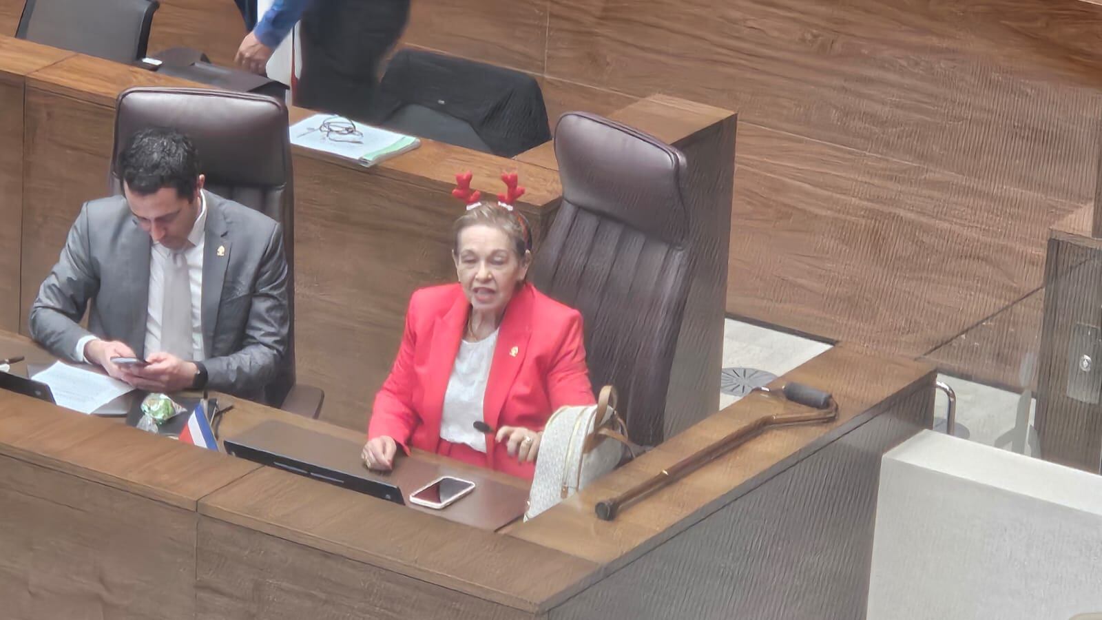 Gloria Navas puso el toque navideño en el último día del Congreso del año