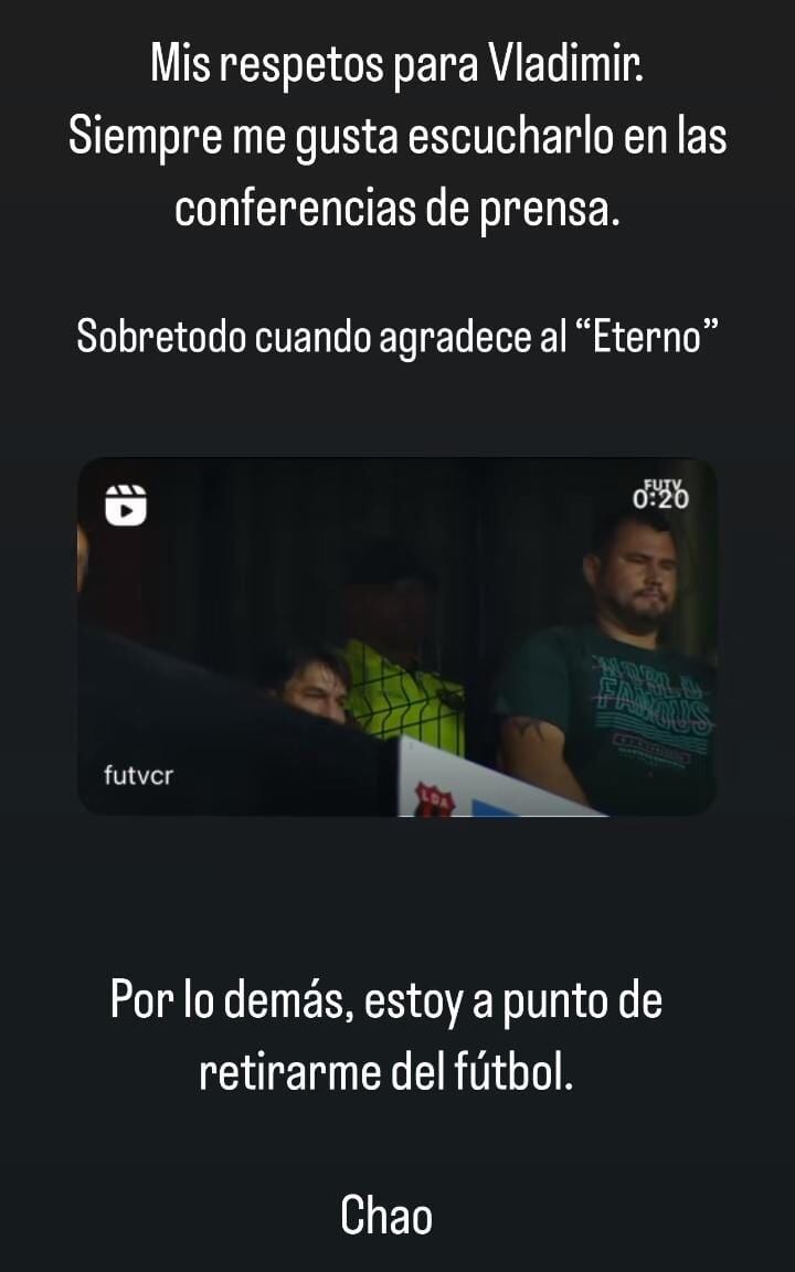 Melissa Durán subió historia sobre Vladimir Quesada