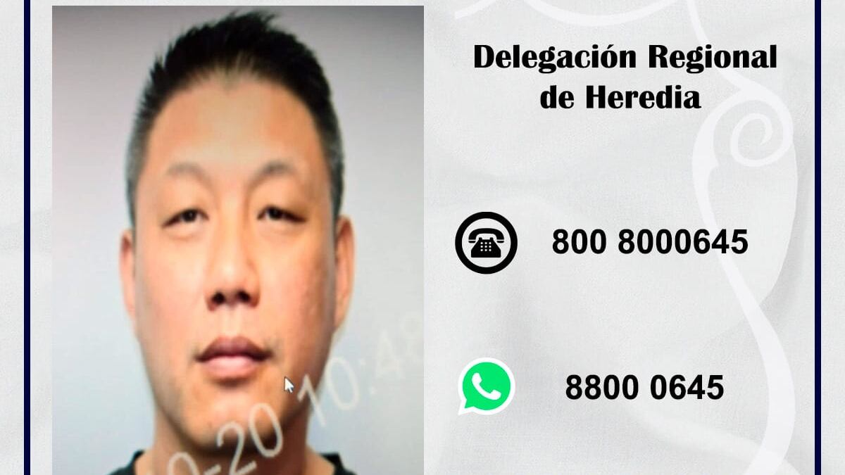 El Organismo de Investigación Judicial (OIJ) de Heredia busca a un sujeto de apellido Sun, de 49 años, sospechoso de liderar una banda dedicada a la explotación sexual de adolescentes costarricenses. Foto: OIJ