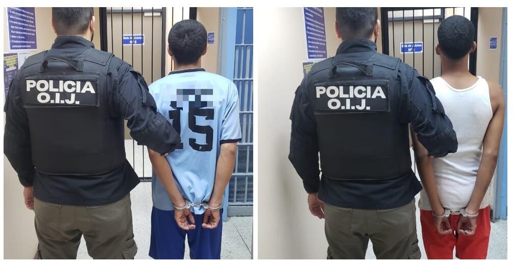 Sospechosos de retener a mujer en Limón. Foto OIJ.