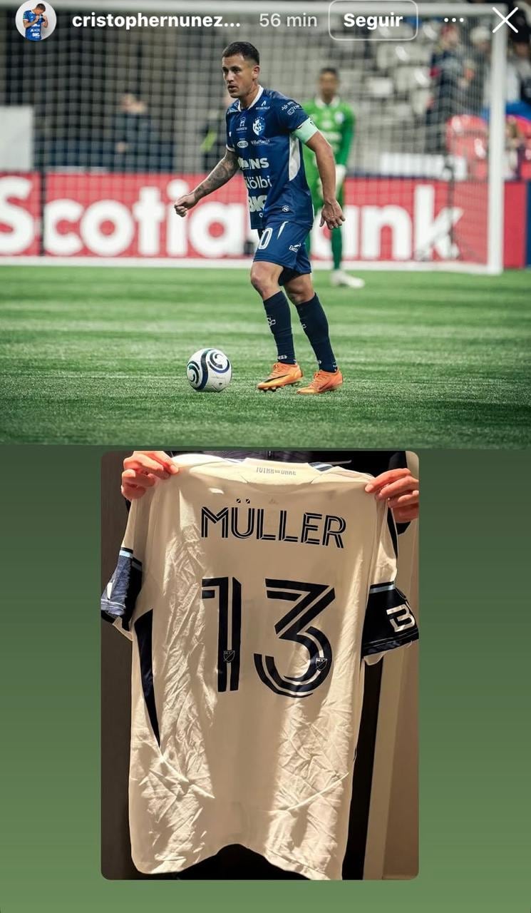 Cristopher Núñez se dejó la camiseta de Thomas Müller.