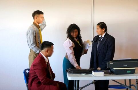 Obra de teatro "Si nosotros fuéramos ellos". Foto cortesía Ministerio de Justicia.