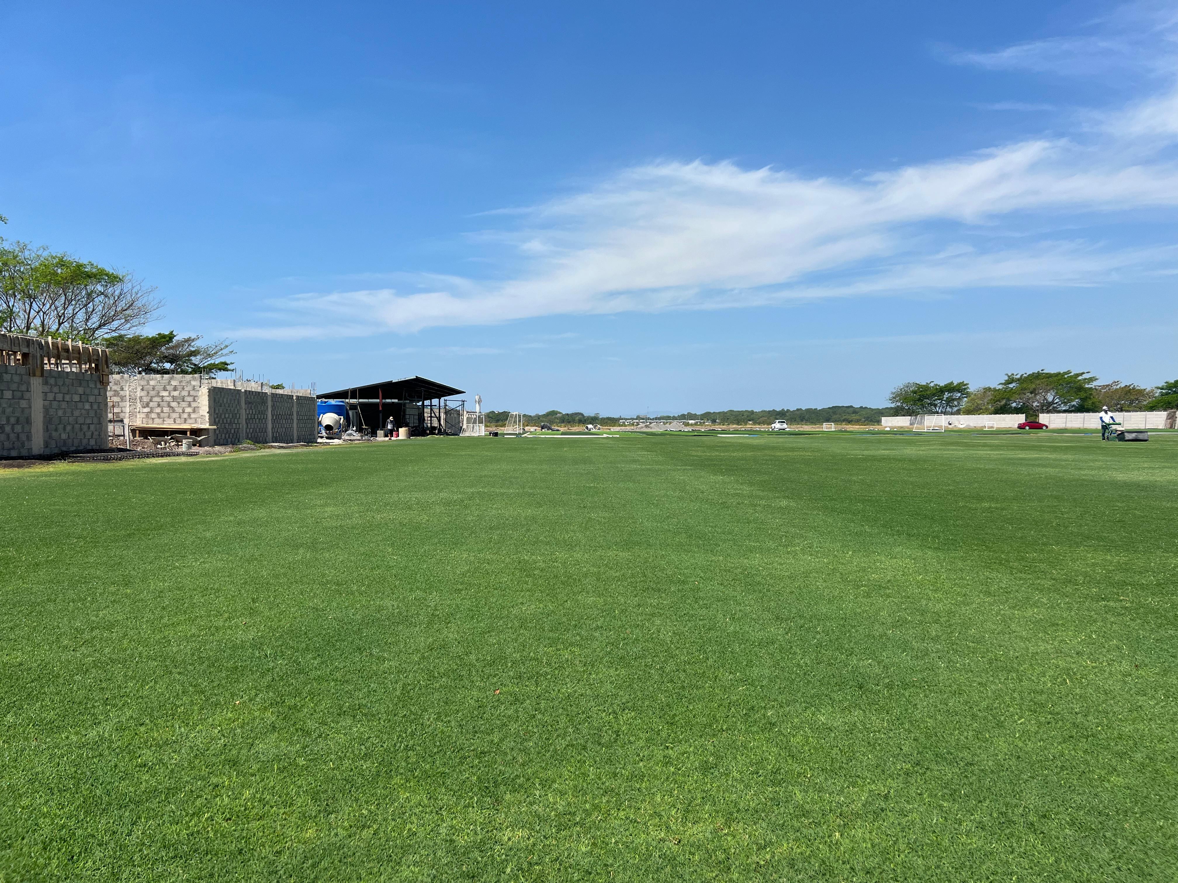 Así luce la cancha natural en el Centro de Entrenamiento de Puntarenas FC.