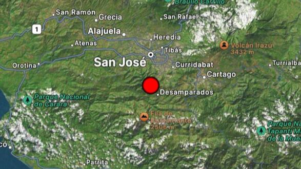 Temblor con epicentro en Aserrí sentido en varias partes del país. Foto: Ovsicori
