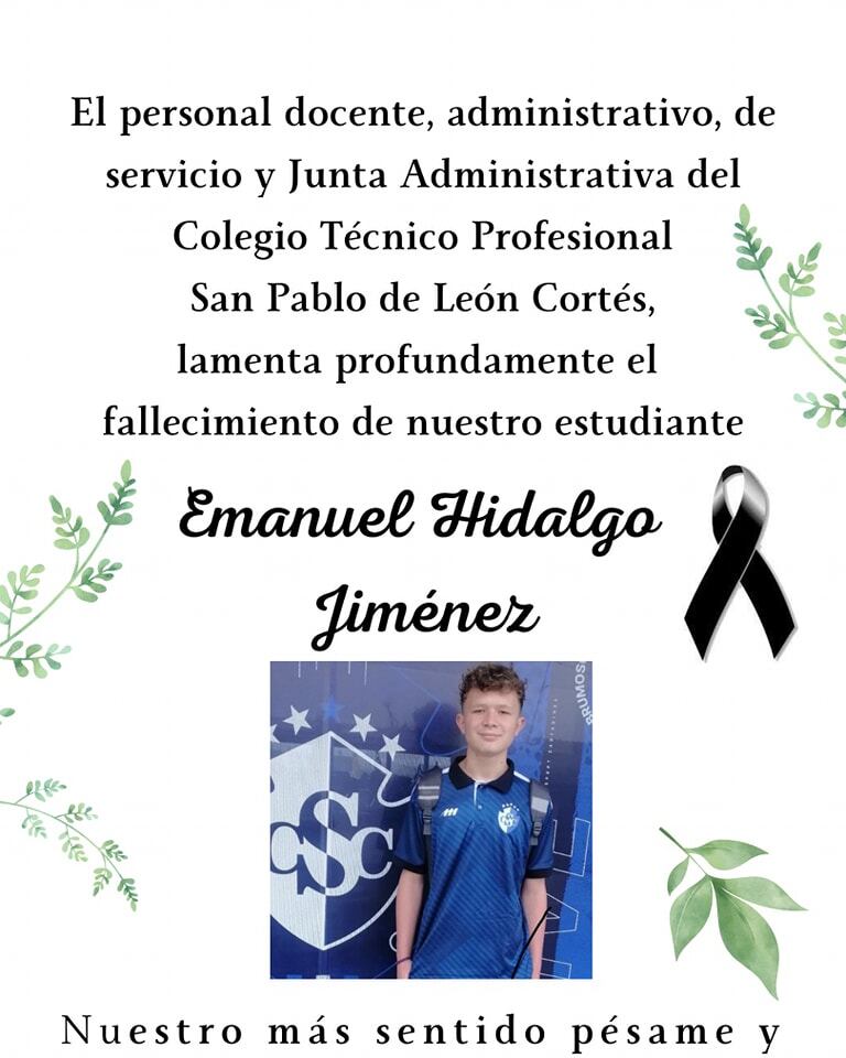 Emanuel Hidalgo jugador de la categoria U15 del Cartaginés. Foto: CTP San Pablo de León Cortés