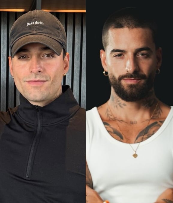 Bismarck Méndez con el nuevo 'look' de Maluma.