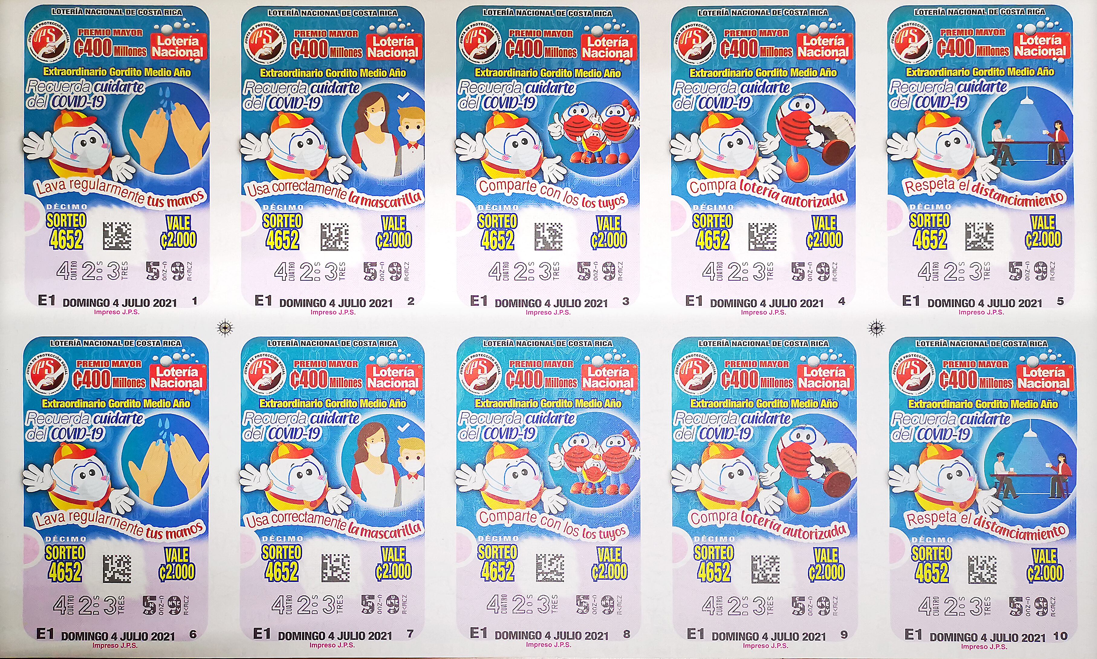 La Junta de Protección Social (JPS) confirmó este 23 de junio que el muy esperado y querido Gordito de Medio Año, se jugará el próximo 4 de julio y repartirá más de ₵2.636 millones de colones.