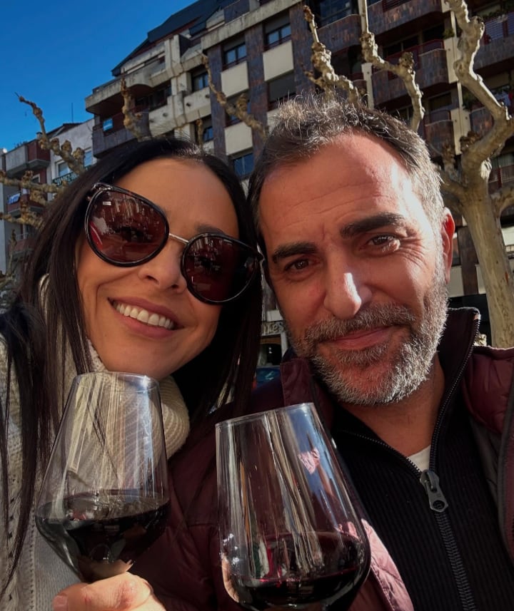Carolina Sánchez y su pareja Miguel Obrador