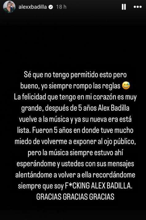 Alex Badilla, cantante y creador de contenido